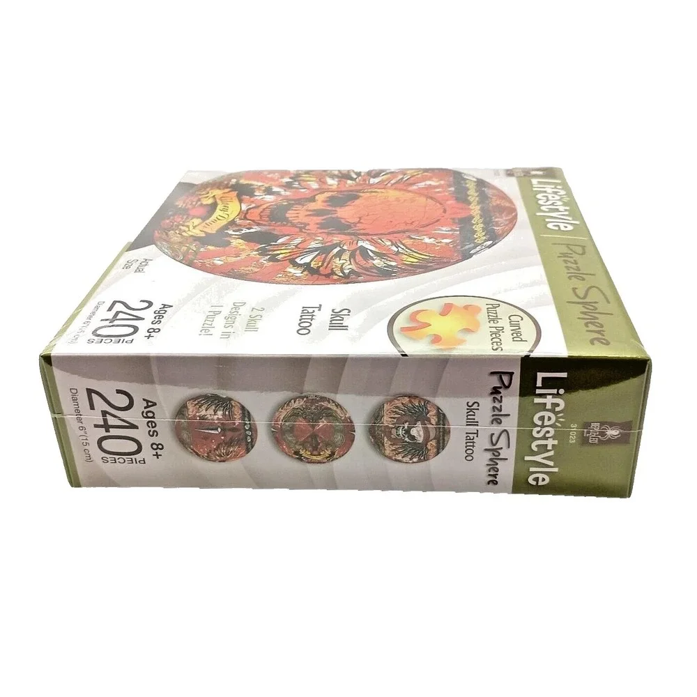 New 3D SPHERE SKULL PUZZLE w Multi-Tattoos 240 Pcs Lifestyle‎ BePuzzled #31023